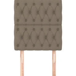 Lits & Accessoires-vidaXL Tête de lit 80x7x118/128 cm Tissu Taupe