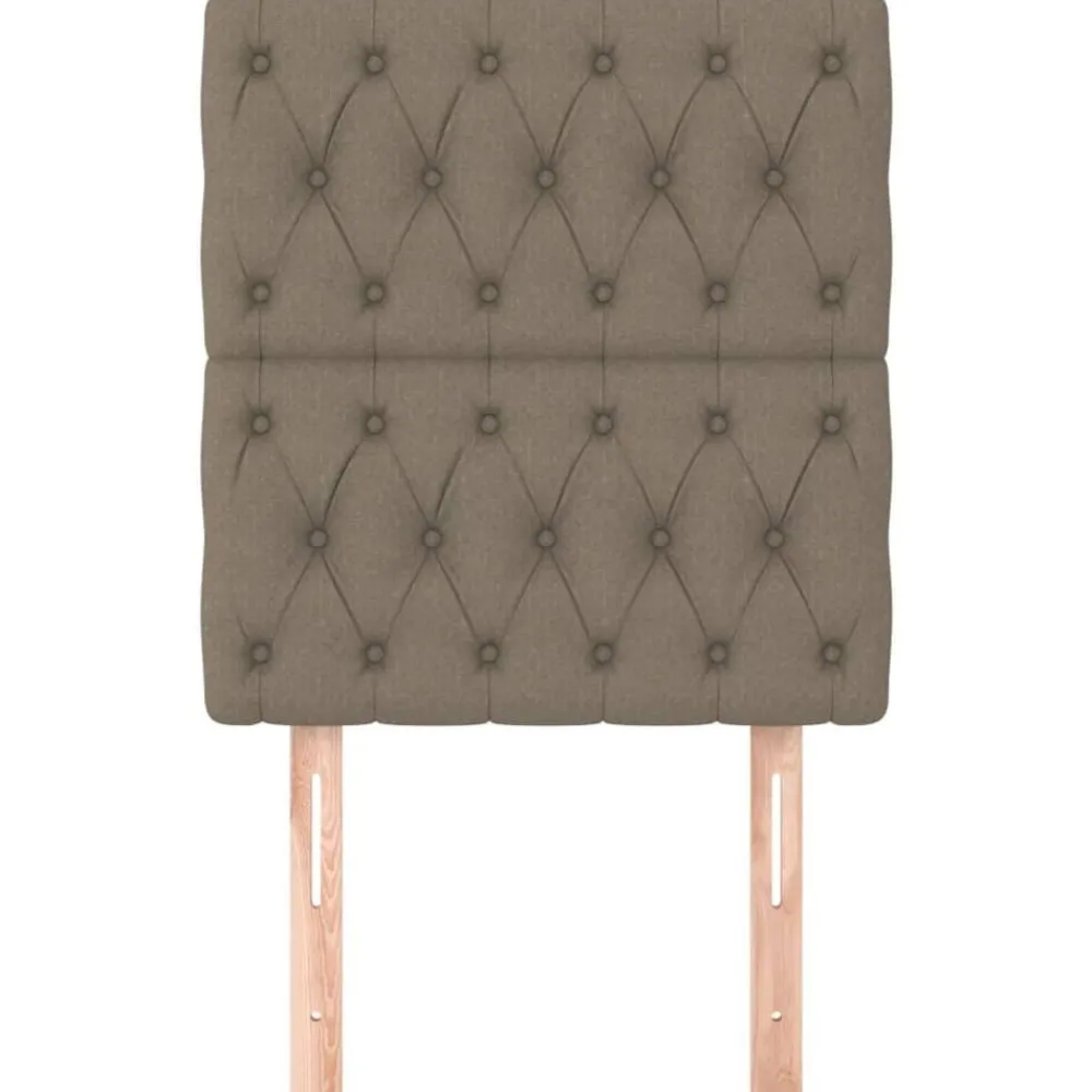 Lits & Accessoires-vidaXL Tête de lit 80x7x118/128 cm Tissu Taupe