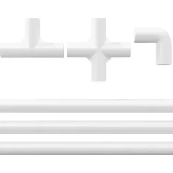 vidaXL Tube PVC 2 pcs Blanc 12,2 x 1,8 x 500 mm PP et PE