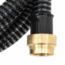 Pelouses & Jardins-vidaXL Tuyau d'aspiration avec raccords en laiton 1,1" 3 m PVC Noir