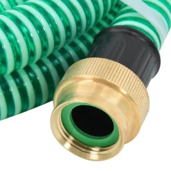 Pelouses & Jardins-vidaXL Tuyau d'aspiration avec raccords en laiton 1,1" 3 m PVC Vert