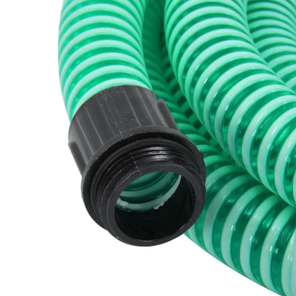 Pelouses & Jardins-vidaXL Tuyau d'aspiration avec raccords en laiton 1,1" 3 m PVC Vert