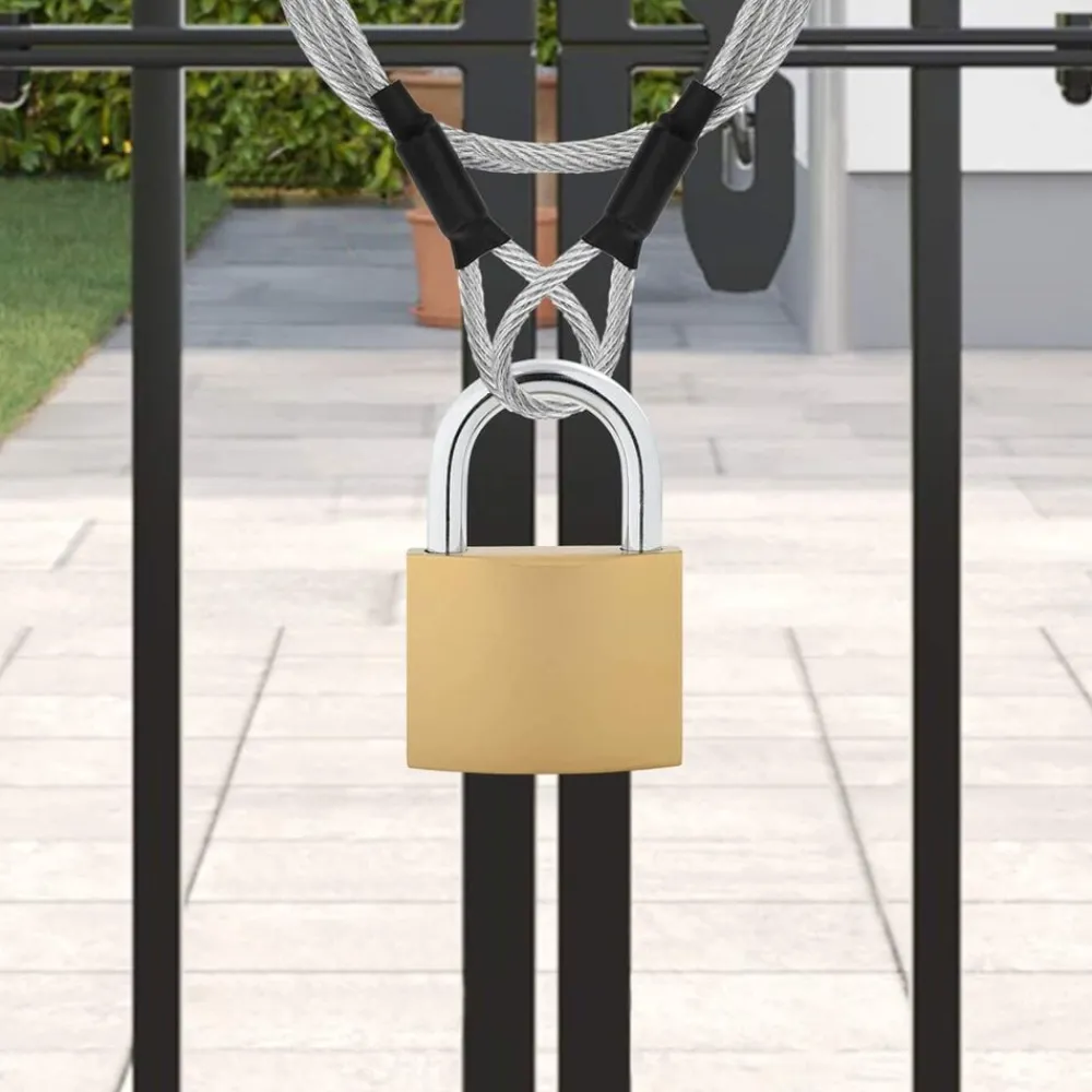 vidaXL U Lock avec Clés 12 pcs Laiton Fer
