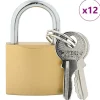 vidaXL U Lock avec Clés 12 pcs Laiton Fer