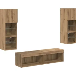 Meubles Tv-vidaXL Unité murale de TV 6 pcs Chêne artisanal Bois d'ingénierie ch&ecirc;ne artisanal