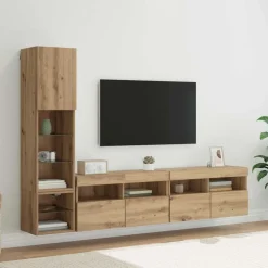 Meubles Tv-vidaXL Unité murale de TV 4 pcs Chêne artisanal Bois d'ingénierie ch&ecirc;ne artisanal