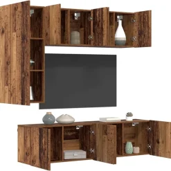 vidaXL Unité murale de TV 5 pcs Bois d'ingénierie