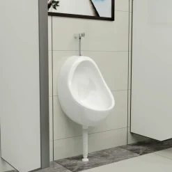 vidaXL Urinoir suspendu avec valve de chasse d'eau Céramique