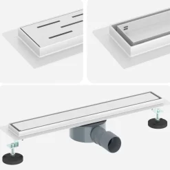 vidaXL Évacuation de douche 2-en-1 avec siphon à 360°