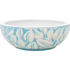 Plomberie-vidaXL Vasque à poser blanc et bleu rond Φ41x14 cm céramique Bleu clair
