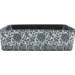 vidaXL Vasque à poser noir/bleu rectangulaire 46x35,5x13 cm céramique