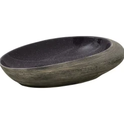 vidaXL Vasque à poser et gris ovale 59x40x14 cm céramique