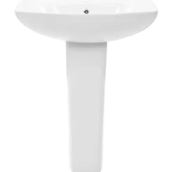 vidaXL Vasque autoportant avec socle Céramique Blanc 650x520x200 mm