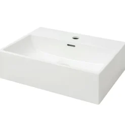 Plomberie-vidaXL Vasque avec trou de robinet en céramique 51,5x38,5x15 cm Blanc
