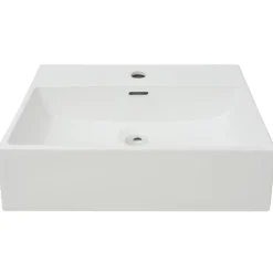 Plomberie-vidaXL Vasque avec trou de robinet en céramique 51,5x38,5x15 cm Blanc