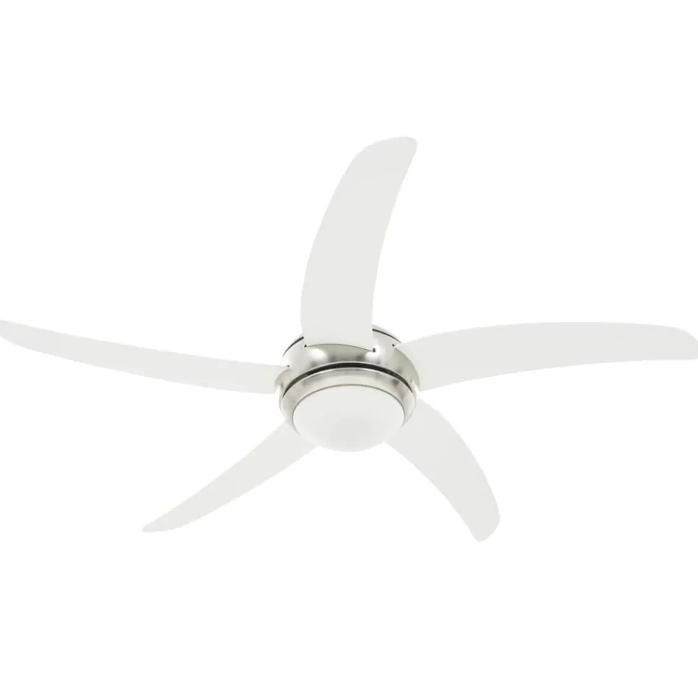 Appareils Électroménagers-vidaXL Ventilateur de plafond orné avec lampe 128 cm Blanc