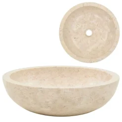 vidaXL Évier 40 x 12 cm Marbre Crème