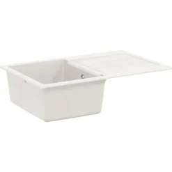 Plomberie-vidaXL Évier 780 x 500 mm 80% Quartz et 20% Résine Blanc