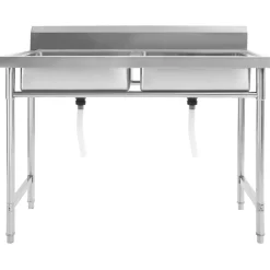 vidaXL Évier de cuisine à lavabo double Acier inoxydable