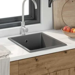 Plomberie-vidaXL Évier de cuisine 38 x 44 x 20 cm Granite Gris