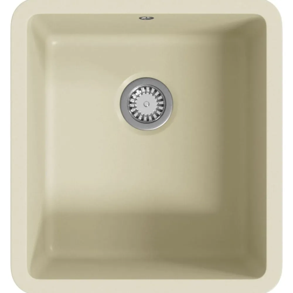 Plomberie-vidaXL Évier de cuisine Granit Seul lavabo Beige