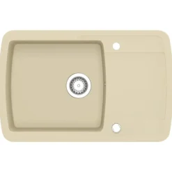 Plomberie-vidaXL Évier de cuisine Granit Seul lavabo Beige