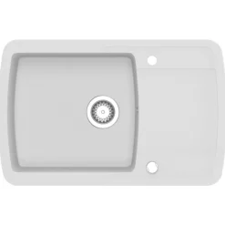 Plomberie-vidaXL Évier de cuisine Granit Seul lavabo Blanc