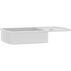 Plomberie-vidaXL Évier de cuisine Granit Seul lavabo Blanc