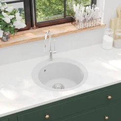 vidaXL Évier de cuisine Granit Rond