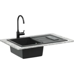 vidaXL Évier 780 x 500 mm 80% Quartz et 20% Résine