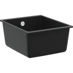 Plomberie-vidaXL Évier 370 x 460 mm 80% Quartz et 20% Résine Noir