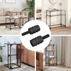 vidaXL Vis de Décalage 2 pcs Noir M4 Caoutchouc et Acier