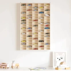 vidaXL Vitrine de collection en bois avec 90 compartiments 50,5 x 4,5 x 79 cm