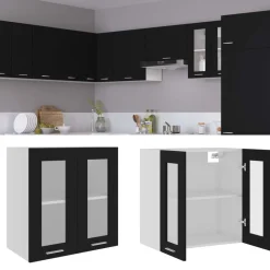 Armoires & Meubles De Rangement-vidaXL Vitrine suspendue "Lyon" 60 x 31 x 60 cm Bois d'ingénierie Noir