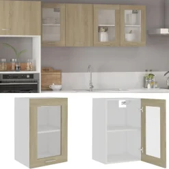 vidaXL Vitrine suspendue "Lyon" Chêne Sonoma 40 x 31 x 60 cm Bois d'ingénierie