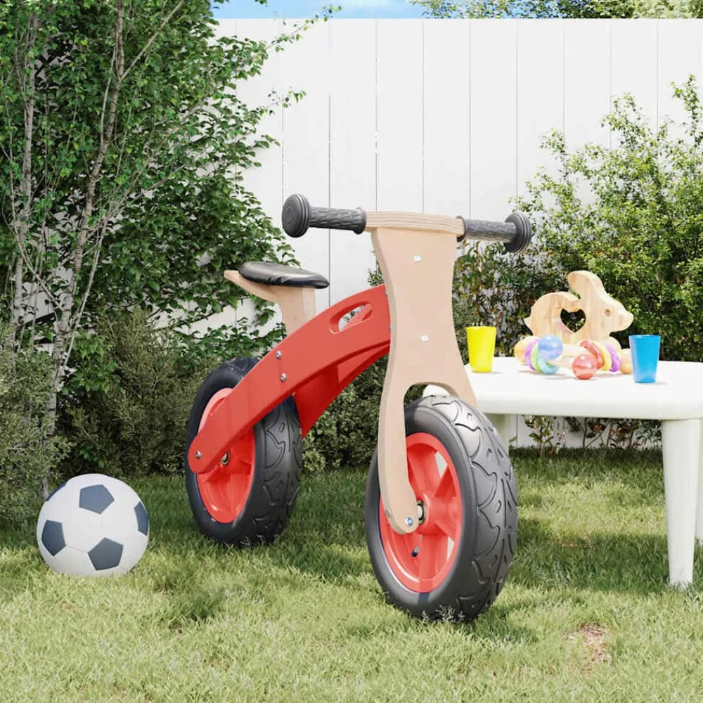 Jouets-vidaXL Vélo d'équilibre pour enfants avec pneus pneumatiques Rouge