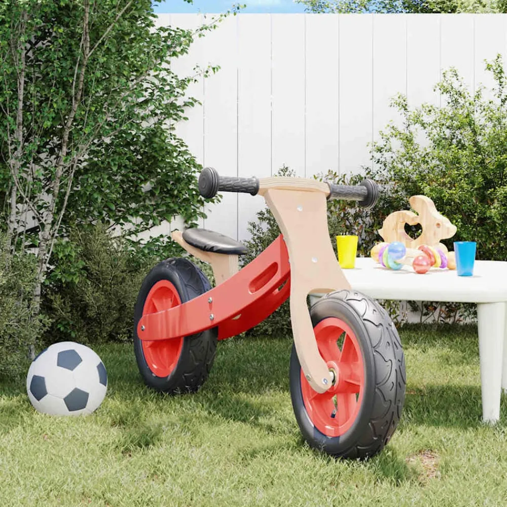 Jouets-vidaXL Vélo d'équilibre pour enfants avec pneus pneumatiques Rouge