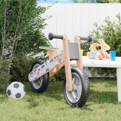 Jouets-vidaXL Vélo d'équilibre pour enfants imprimé Gris