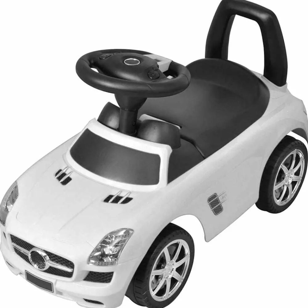 Jouets-vidaXL Voiture à pousser par pieds pour enfants blanc benz blanc