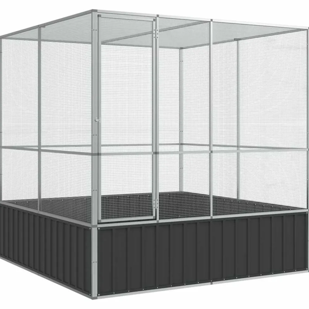 vidaXL Volière argenté 211x207x212 cm acier