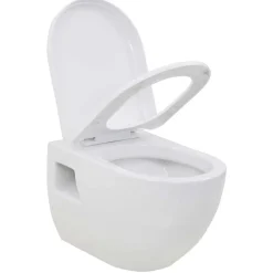 vidaXL WC suspendu en céramique