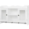 vidaXL Vitrine murale avec étagère de Livre / DVD / Verre en MDF Blanc