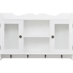 vidaXL Vitrine murale avec étagère de Livre / DVD / Verre en MDF Blanc